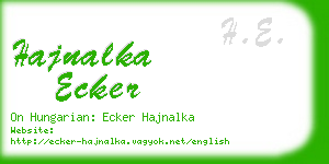 hajnalka ecker business card